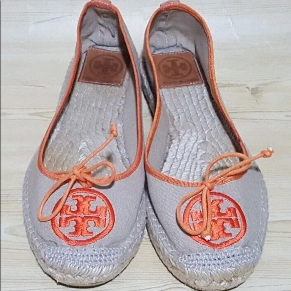 Tory Burch Espadrilles Alpargata Logo Flat Shoes Size 9 - Picture 3 of 11